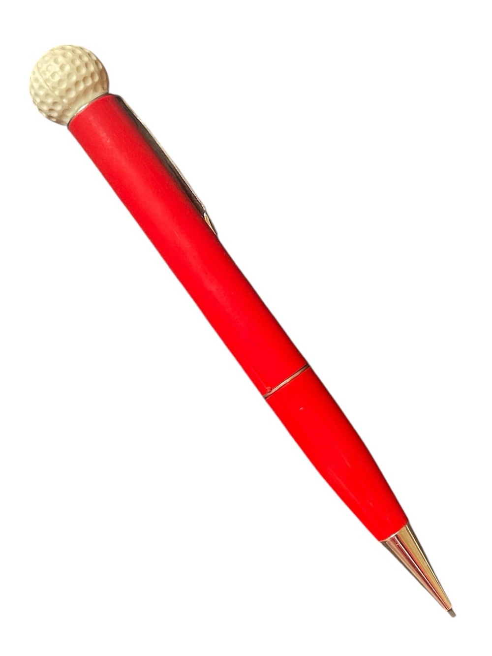 Vintage Ritepoint Mechanical Pencil Red with Golf Ball Top Collectible Works